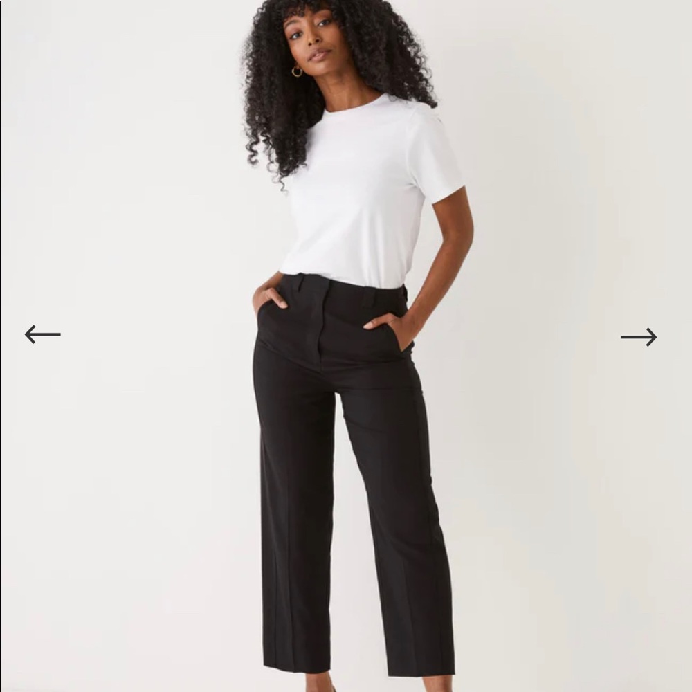 Frank and Oak Alice straight crop pant in black